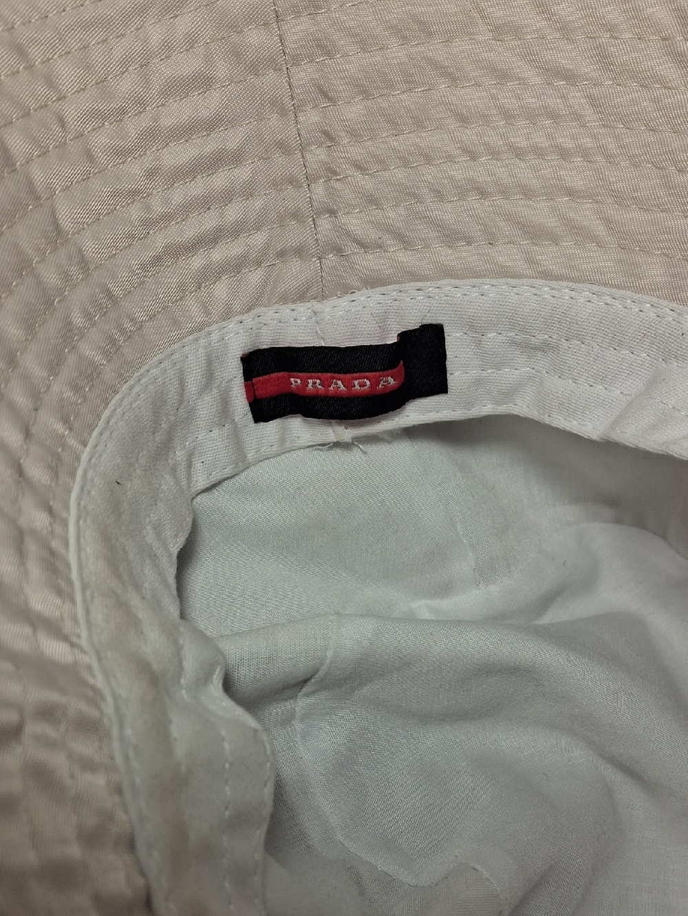 Prada Cream Logo Bucket Hat - Picture 3 of 4